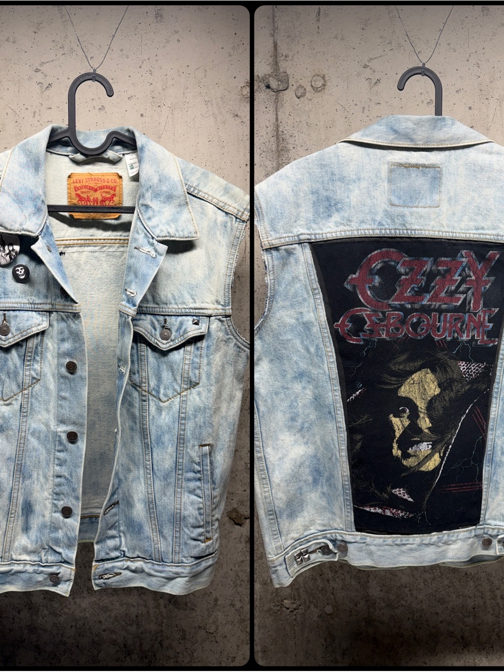 Custom studded metal battle vest. Ozzy Osbourne, Motörhead